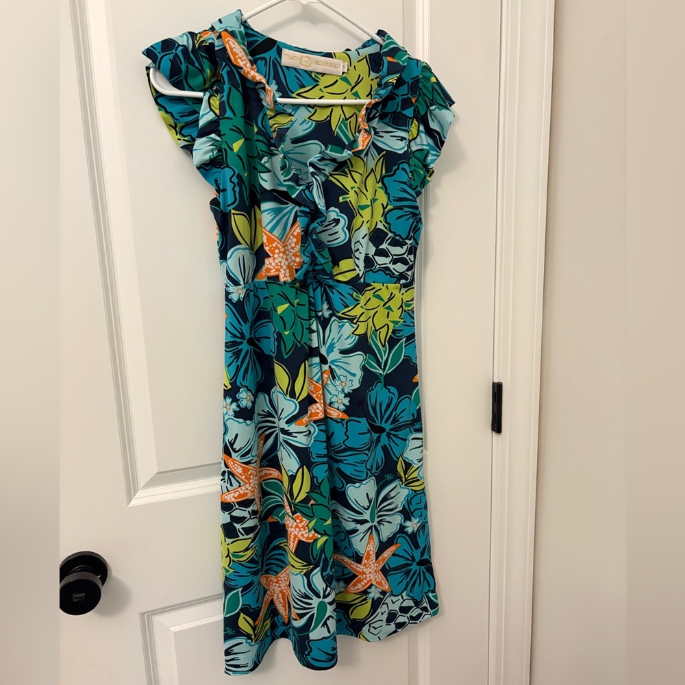 NWOT Tracy Negoshian Tropical Floral Print Dress